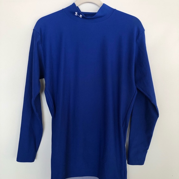 Under Armour XL Fitted Blue Mock Turtleneck Layer - Picture 4 of 9